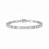 FACETTA Mixed-Cut Tennis Bracelet | 6.83 cts | 14K White Gold